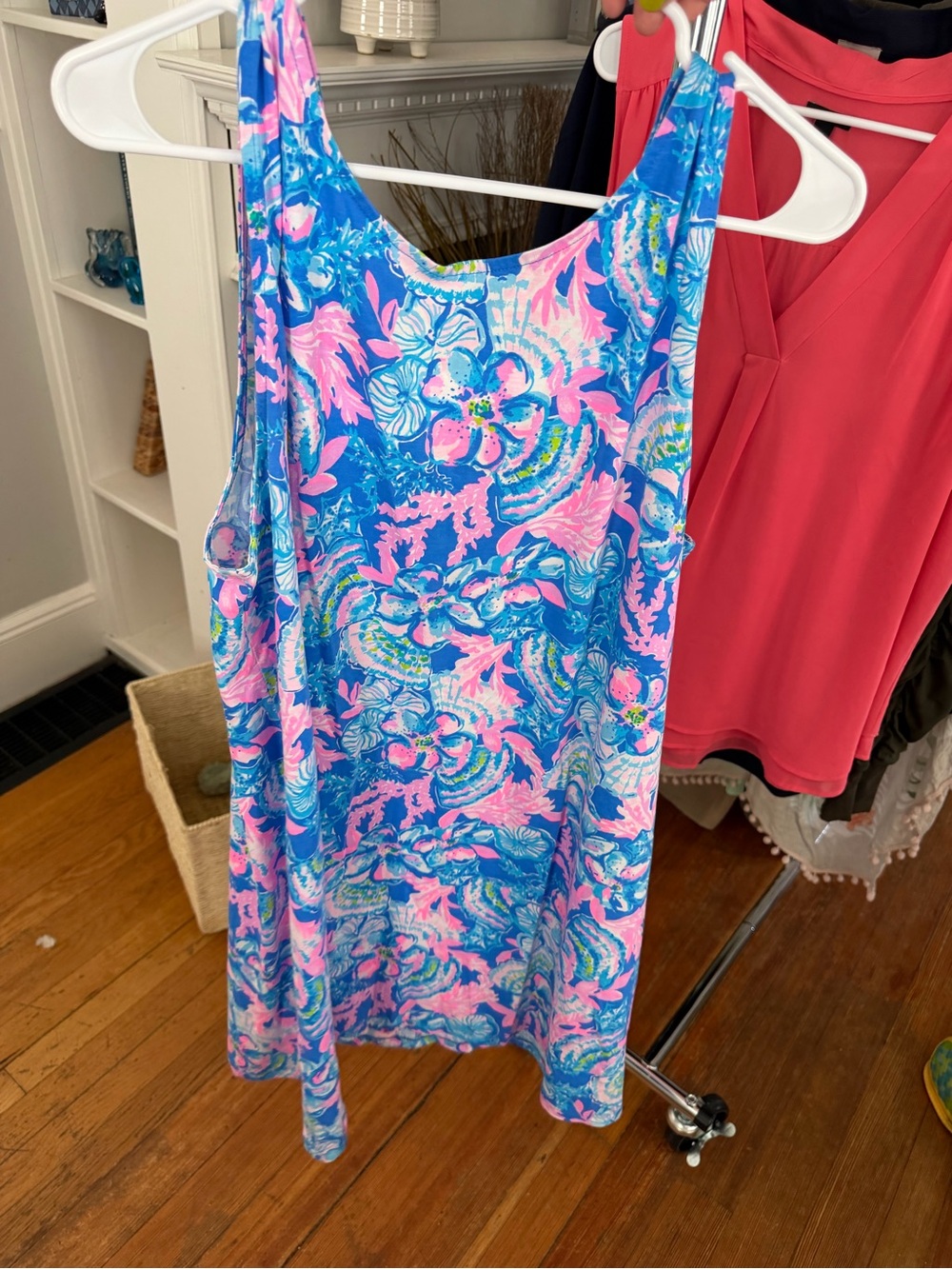 Lilly Pulitzer Blue and Pink Tropical Slip Dress